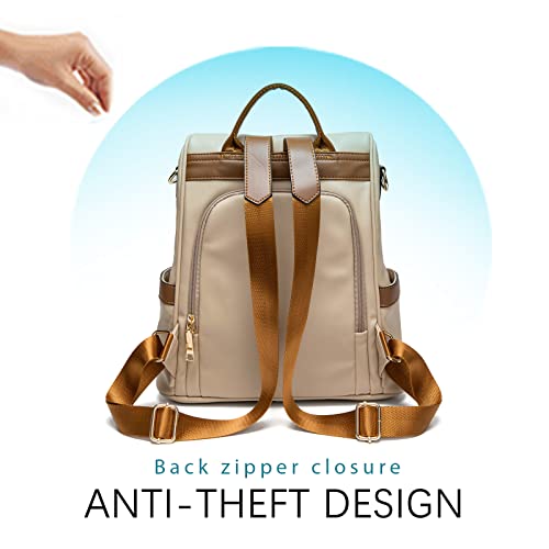 CHERUTY Women Backpack Purse PU Leather Anti-theft Casual Shoulder Bag Fashion Ladies Satchel Bags - color: 1-9 Beige Brown, size: Medium