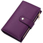 yiijay Womens Wallet RFID Blocking Vegan Leather Trifold Clutch Credit Card Holder Ladies Travel Wallet Purse with Pen Holder - color: 2Dark Purple