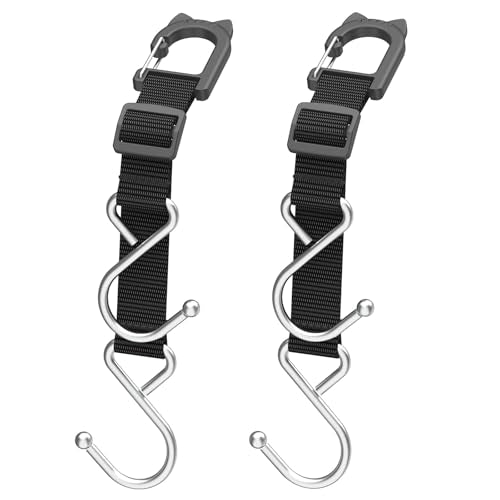 Car Seat Headrest Hooks, 2 Packs | S-Shaped Heavy-Duty Metal Hooks, Headrest Hooks, Safe and Anti Robbery - style: DS2