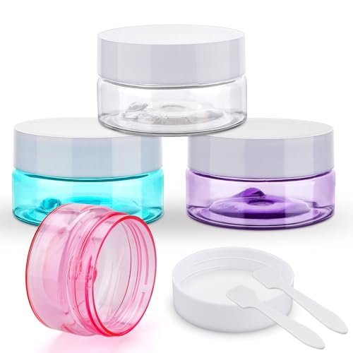Cosywell Travel Cream Jars for Toiletries TSA Approved 0.7oz 4 Pack Refillable Cosmetic Containers Leak-proof Plastic Travel Size Containers with Lid for Lotion Makeup Cosmetics (4 color) - color: B-0.7oz 4Multicolor