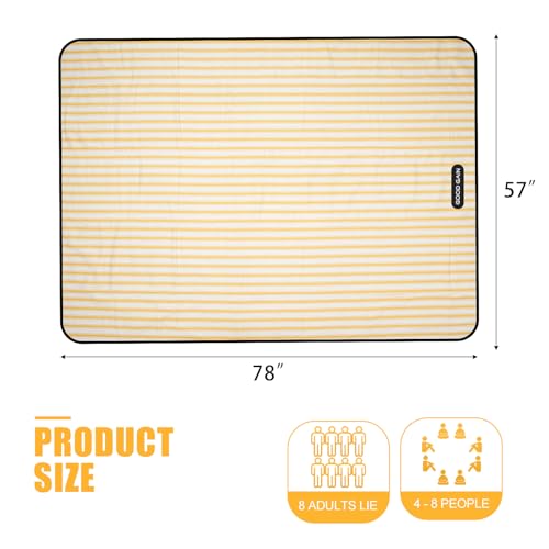 G GOOD GAIN Picnic Blankets Waterproof - Extra Large Outdoor Blanket Sand Free Foldable with Carry Strap for Beach, Camping, Park Grass, Hiking, Travel, Concerts, Indoor(Bumblebee) - color: Bumblebee Yellow