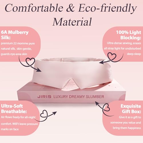 Silk Sleep Eye Mask for Side Sleeper Men Women, Eye Mask Sleeping 100% 22 Momme Pure Mulberry Silk for Night Sleep, Travel, Face-Hugging Padded Eye Cover for Sleeping with Adjustable Band-Pink - color: Pink