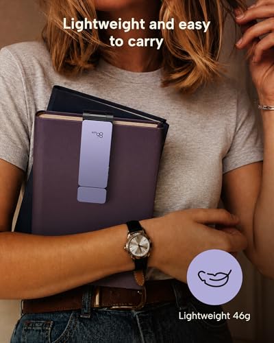 86lux Book Light, Rechargeable Clip-On LED Reading Light for Bed & Night Use - 3 Color Temperatures with Stepless Dimming, Ultralight Bookmark Design for Kids, Book Lovers, Purple - color: Purple