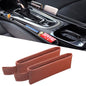 Tumecos Car Seat Pockets PU Leather Car Console Side Organizer Seat Catcher Holders Compatible with Phone Key Wallet Phone Sunglasses 2 Pack (Brown) - color: Brown