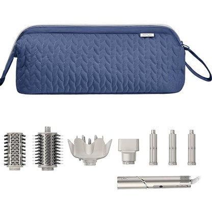 KarSyon Shark Flex Style Case for Airwrap Hair Dryer Brush Revlon Hair Tools Travel Bag Carrying Case Flat Curling Iron Organizer (Navy Blue) - color: Navy Blue
