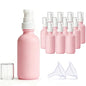 12Pack 60ml Pink Glass Pump Bottle with White Top,2oz Small Dispenser, Travel Size Refillable Botttles for Lotions,Sercums,Essential Oils (2oz Pink) - color: 2oz Pink