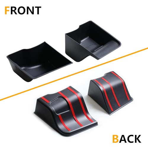 RBR Wheel Well Storage Bin Trunk Organizer Box Compatible with 2024 2025 Jeep Wrangler JL Unlimited 2/4 Door 4XE Interior Accessories Rear Cargo Right Left Tray 2 Pack Black