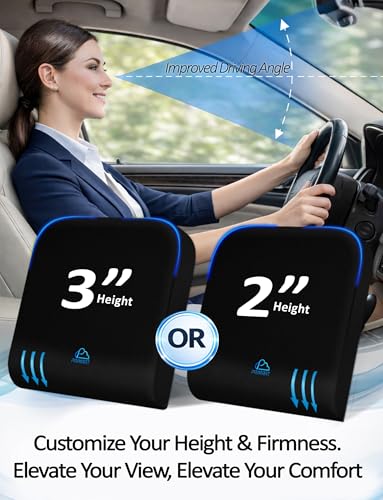 Adjustable Memory Foam Seat Cushion, Custom Height & Firmness, Ergonomic Office Chair Cushion for Back, Coccyx, Sciatica & Tailbone Pain Relief – Ideal for Office Chair, Car Seat, Wheelchair, Recliner