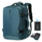Vacuum Seal Backpack Travel with Pump, Expandable Vacuum Backpack with Air Compression System, Airback Vacpack TSA Lock Water Resistant Carry-On Luggage (Blue) - color: Blue