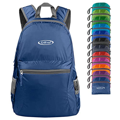 G4Free 20L Lightweight Packable Backpack Travel Hiking Daypack Foldable Backpack for Men Women - color: A-medium Blue