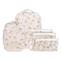 Bumkins Packing Cubes and TSA Approved Pouches for Travel Bag, Organize Luggage with Compression Bags, Essential Traveling Accessories to Pack Clothes, Toiletries Carry On Suitcase, 5-pc Palm Trees - color: A4 Palm Trees-set