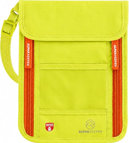 Neck Wallet, Travel Pouch For Passport Holder And Documents, Travel Neck Wallet For Traveling Women - color: Lemonade Flare