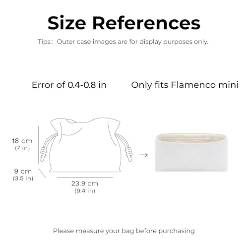 Purse Organizer Insert for LOEWE Flamenco Mini Handbag, Custom Fit Inside Premium Craie Lightweight WaterResistant Tote Bag Insert - color: Craie, size: Fits-Flamenco Mini