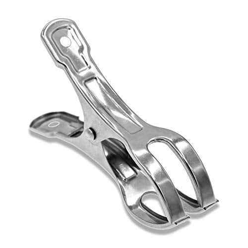 Coideal Beach Towel Chair Clips - 10 Pack Pool Cover Clips Stainless Steel Quilt Clamps Metal Large Heavy Duty Clothes Pins Windproof for Sunbed Lounge Cruise - size: 11 cm