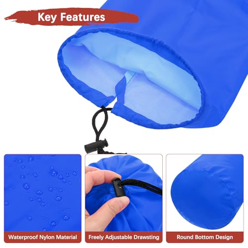 Stuff Sack [2PCS] - Waterproof Outdoor Storage Sacks Use for Backpacking & Traveling & Hiking - [Sapphire Blue-5 x 10 in/ 13 x 25 CM] Ultralight Drawstring Bags - color: Sapphire Blue