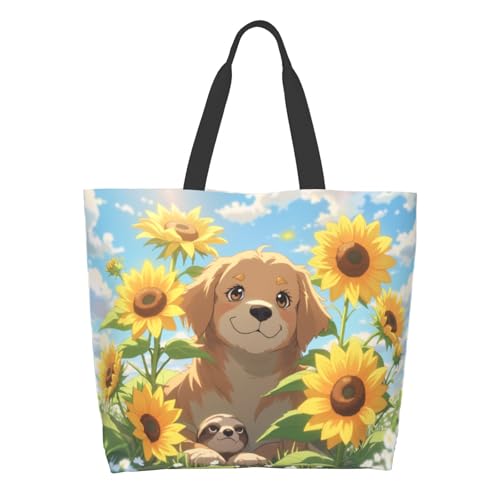 Shoulder Bag Large Reusable Eco-friendly Shopping Bags Portable Storage Handbag | Large - color: Cartoon Dog Sloth6