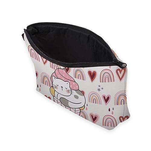 Deanfun Small Makeup Case - Cute and Waterproof Cosmetic Bag for Women(Rainbow, Cat, Cake D5-56370) - color: Rainbow, Cat, Cake 56370