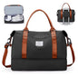 Travel Duffel Bag with Shoes Compartment, Overnight Weekender Bags for Women,Carry on Personal Item Bag，Extra Large - color: A-Black & Brown, size: Extra Large
