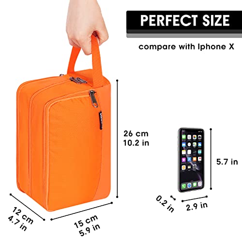 Toiletry Bag for Men Hanging Dopp Kit Water Resistant Shaving Bag Small Toiletry Bag for Traveling (Pure Orange) - color: Pure Orange