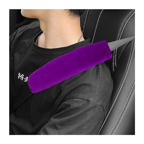 Ziciner 2 Packs Car Seatbelt Covers Shoulder Pad, Universal Soft Faux Sheepskin Shoulder Cover for Comfortable Driving, Fluffy Seat Belt Protector Help to Protect Your Neck and Shoulder (Purple) - color: Purple