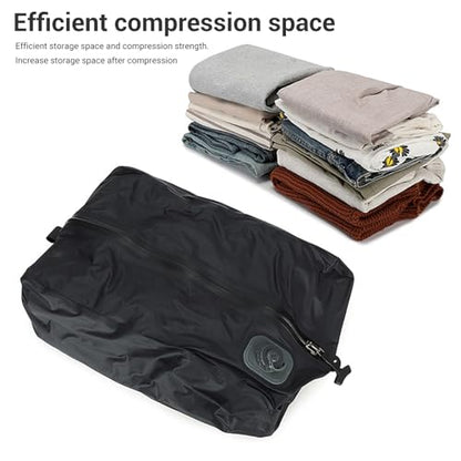 ITEFDTUTNE Travel Vacuum Bags with Built in Pump, 20L Rechargeable Folding Vacuum Storage Space Saver Bags Compression Packing for Clothes Comforters Luggage Travel (Black Grid) - color: Black Grid