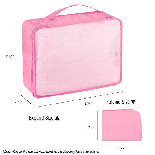 Packing Cubes Set, 2 Pcs Packing Organizers Set for Suitcases (Pink) - color: Pink