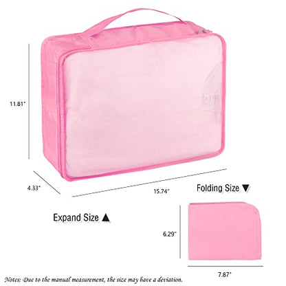 Packing Cubes Set, 2 Pcs Packing Organizers Set for Suitcases (Pink) - color: Pink