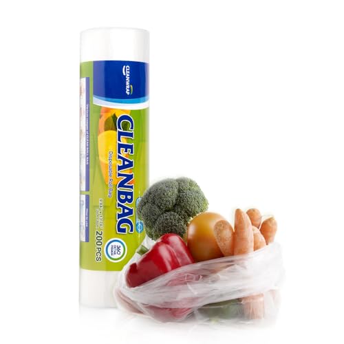 CLEANWRAP Food Storage Roll Bags (9.84 * 13.78-200 PCS) - Mother's Day Gifts for Mom, Mini Plastic Bags for Bread and Produce - size: Medium