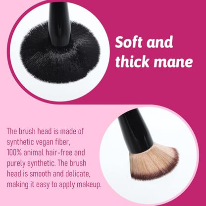 Travel Makeup Brushes 4 in 1 Makeup Brush Retractable Makeup-Brush Set Double Ended Makeups Brushes Set with Case Powder Foundation/Blush Eyeshadow Concealer Brush for Liquid Cream Powder
