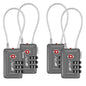 TSA Accepted Luggage Travel Lock, Set-Your-Own Combination Lock for School Gym Locker, Luggage Suitcase Baggage Locks, Filing Cabinets, Toolbox, Case (Slate Gray, 4 Pack) - color: Slate Gray, size: 4 Pack