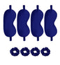 Satin Eye Mask 8Pcs Silk Sleep Masks Silky Blindfold Eyeshade Blackout Eyes Cover Scrunchies Hair Ties Travel Wedding Gifts - color: Royal Blue