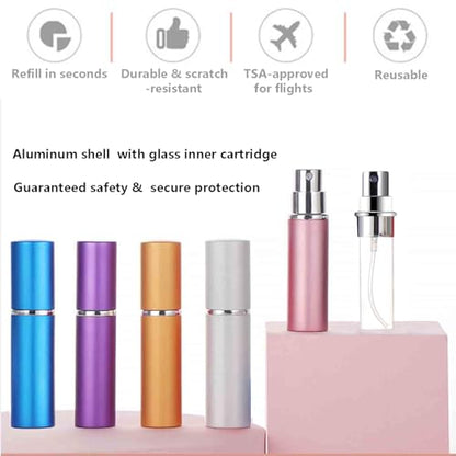 Refillable Perfume Atomizer Travel Size – 6-Pack Leak-Proof Glass Liner Portable Empty Spray Bottles for Perfume, Cologne & Essential Oils (5ml) - size: M5ml-Bottles-6Pcs