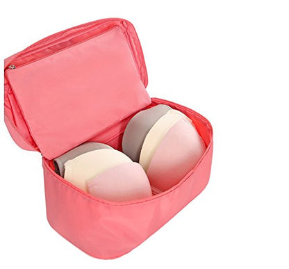 Vpang Portable Multi-Functional Socks Underwear Bra Organizer Case Travel Storage Bag Packing Cube Cosmetic Bag (Pink)