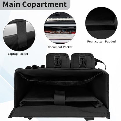 Car Front Seat Organizer Backseat Organizer with Dedicated Tablet Laptop Storage Adjustable Shoulder Strap Cup Holder Truck Seat Storage Universal Fits for Most of Car