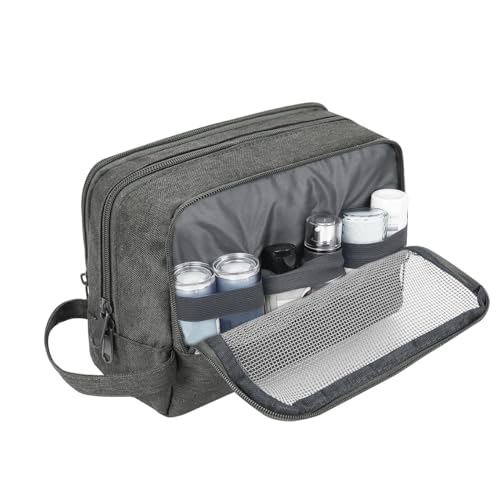 Toiletry Bag for Men Hanging Dopp Kit Water Resistant Shaving Bag Small Toiletry Bag for Traveling (Denim Pure Grey) - color: Denim Pure Grey
