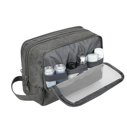 Toiletry Bag for Men Hanging Dopp Kit Water Resistant Shaving Bag Small Toiletry Bag for Traveling (Denim Pure Grey) - color: Denim Pure Grey