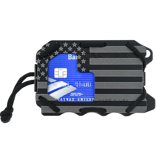 Trayvax Original 2.0 Wallet, RFID Front Pocket Tactical Metal Credit Card Holder with Money Clip, Slim Minimalist Wallet for Men and Women, Black Patriot - color: Black Patriot
