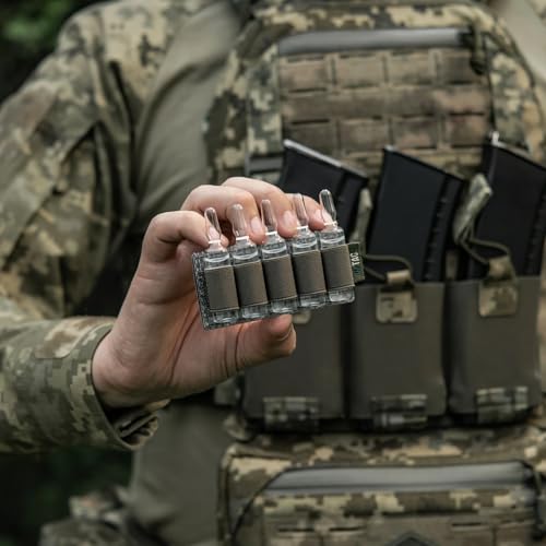 M-Tac Modular Ampoule Organizer Insert | Tactical Insert with Elastic Loops & Loop Velcro Backing | Fits Medical Kits & Backpacks, 5 Slot - color: Ranger Green, size: 5 ml