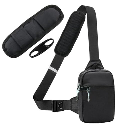 Mini Sling Bag for Men Crossbody,Small Chest Bag Casual Trendy Waterproof Lightweight Phone Crossover Daypack - color: Black Small Anti Theft Sling Bag