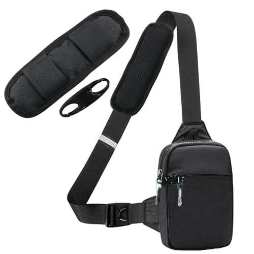 Mini Sling Bag for Men Crossbody,Small Chest Bag Casual Trendy Waterproof Lightweight Phone Crossover Daypack - color: Black Small Anti Theft Sling Bag