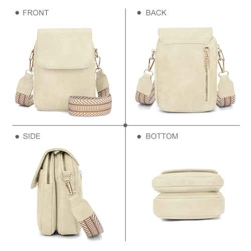 Fashion Small Crossbody Bags for Women Trendy Designer Cell Phone Purses Wallets with Card Holder Anti Theft Travel - color: Beige