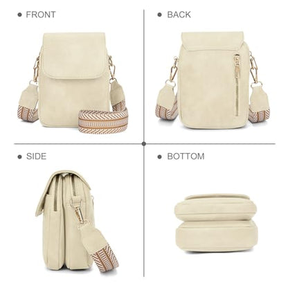 Fashion Small Crossbody Bags for Women Trendy Designer Cell Phone Purses Wallets with Card Holder Anti Theft Travel - color: Beige