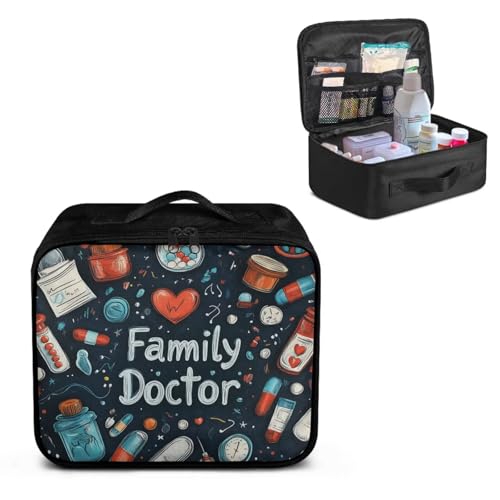 First Aid Kit Bag Lightweight Empty Medic Bag for Pet Friendly Households and Outdoor Adventures Featuring Wear Resistant Material Breathable Construction Easy Access - color: Midecine