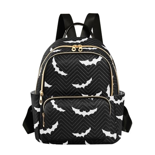 Women Fashion Backpack Purse Casual Lightweight Travel Shoulder Bag Halloween Bat Gothic Rucksack Ladies Bag, Medium - color: Halloween Bat Gothic, size: Medium