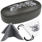 MyEyeglassCase Hard Sunglasses case - Women Glasses Case Holder - Large Durable Eyeglass Case Hard Shell with Pouch & Cloth - color: Skulls Grey