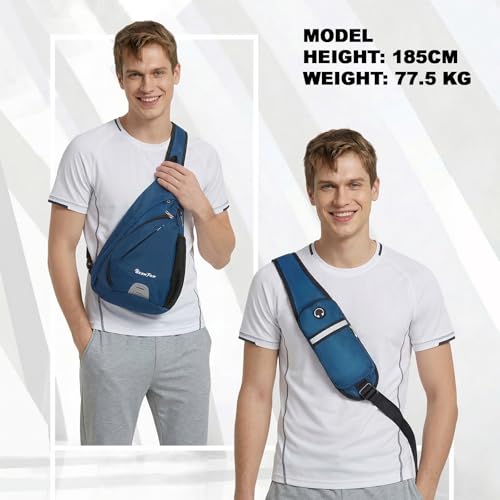 Seektop Anti Theft Crossbody Bag for Women RFID Blocking Waterproof Sling Backpack Lightweight 400D Nylon Small Chest Pack Shoulder Bag for Travel Hiking Commuting Men Blue - color: Blue