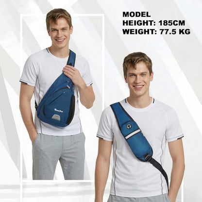 Seektop Anti Theft Crossbody Bag for Women RFID Blocking Waterproof Sling Backpack Lightweight 400D Nylon Small Chest Pack Shoulder Bag for Travel Hiking Commuting Men Blue - color: Blue