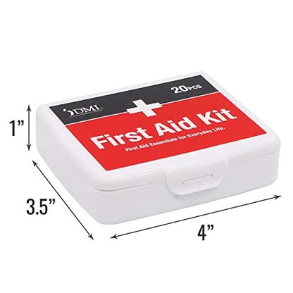 DMI First-Aid Kit, Mini 20-Piece Kit, Small and Compact All-Purpose Use for Minor Cuts and Scrapes, Durable Water-Resistant Case, Convenient and Portable, White (Pack of 3) - size: 20 Piece (Pack of 3)