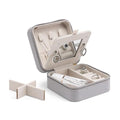 Vlando Small Travel Jewelry Box Organizer - Mirrored Jewelries Necklaces Rings Earrings Necklace Storage Case, Gray - color: a. Gray