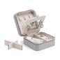 Vlando Small Travel Jewelry Box Organizer - Mirrored Jewelries Necklaces Rings Earrings Necklace Storage Case, Gray - color: a. Gray